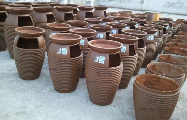 錦繡中華民俗村采購玻璃鋼花盆垃圾桶